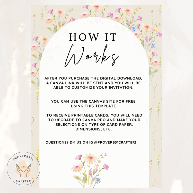 Baby in Bloom Baby Shower Invite Digital Dowload (Neutral)