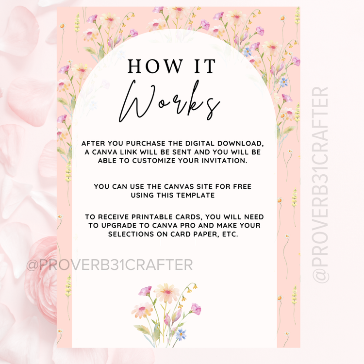 Baby in Bloom Baby Shower Invite Digital Dowload